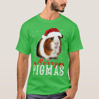 Merry Pigmas Face Mask Funny Guinea Pig Christmas T-Shirt