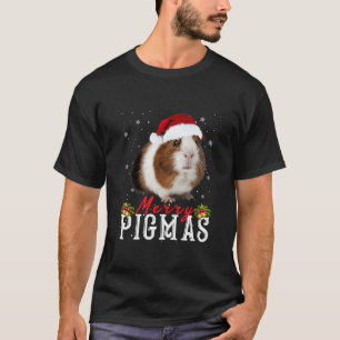 Merry Pigmas Face Mask Funny Guinea Pig Christmas  T-Shirt