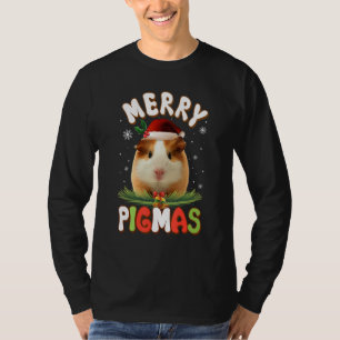 Merry Pigmas Face Mask Guinea Pig Christmas Santa T-Shirt