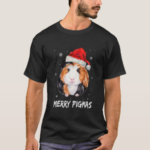 Merry Pigmas Face Mask Guinea Pig Christmas santa  T-Shirt