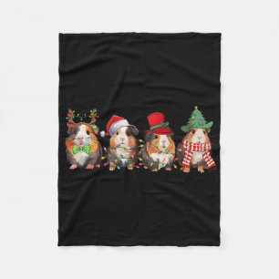 Merry Pigmas Funny Santa Guinea Pig Squad Christma Fleece Blanket