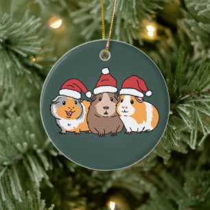 Merry Pigmas Guinea Pig Christmas Animal Lover  Ceramic Ornament