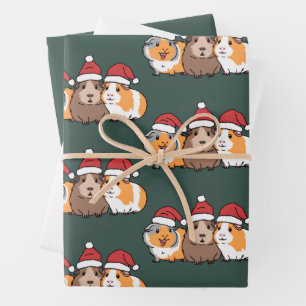 Merry Pigmas Guinea Pig Christmas Animal Lover Wrapping Paper Sheet