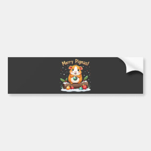 Merry Pigmas Guinea Pig Christmas Santa Bumper Sticker