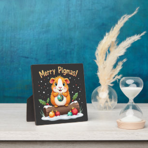 Merry Pigmas Guinea Pig Christmas Santa  Plaque