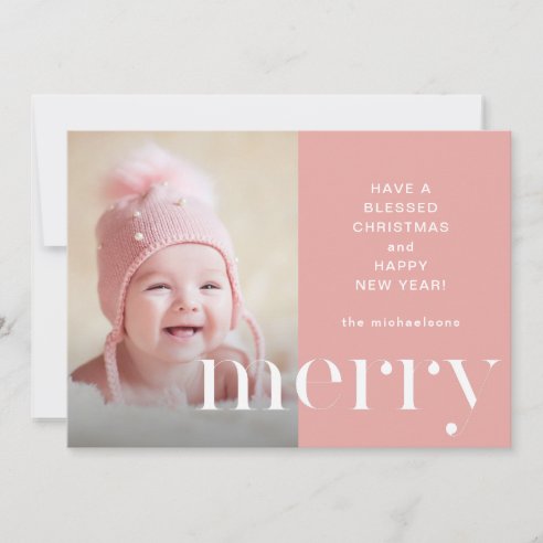 Pastel Pink Christmas Cards | Zazzle CA