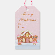 Merry Pinkmas Gingerbread Gift Tags