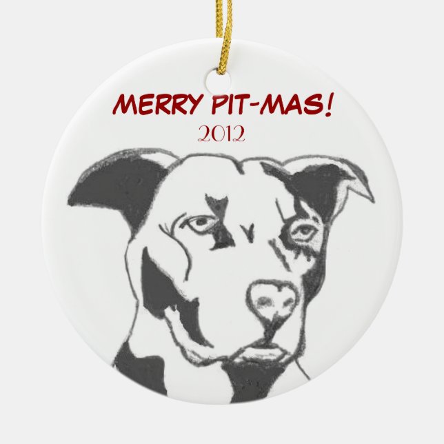 MERRY PIT-MAS! CERAMIC ORNAMENT (Front)