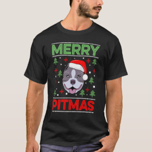 Merry Pitmas American Pit Bull Staffordshire Terri T-Shirt
