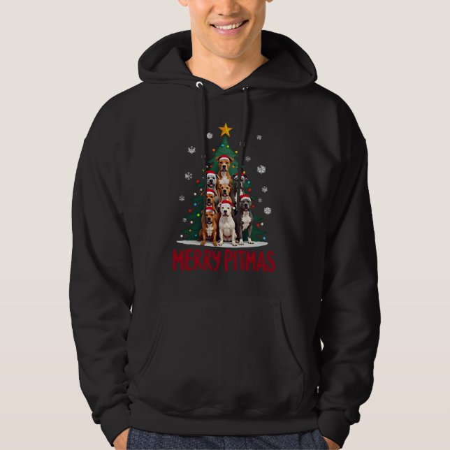 Merry Pitmas Pitbull Dog Ugly Christmas Sweater Tr (Front)