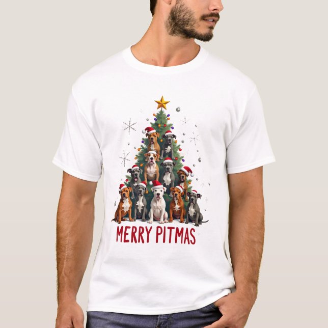 Merry Pitmas Pitbull Dog Ugly Christmas Sweater Tr (Front)