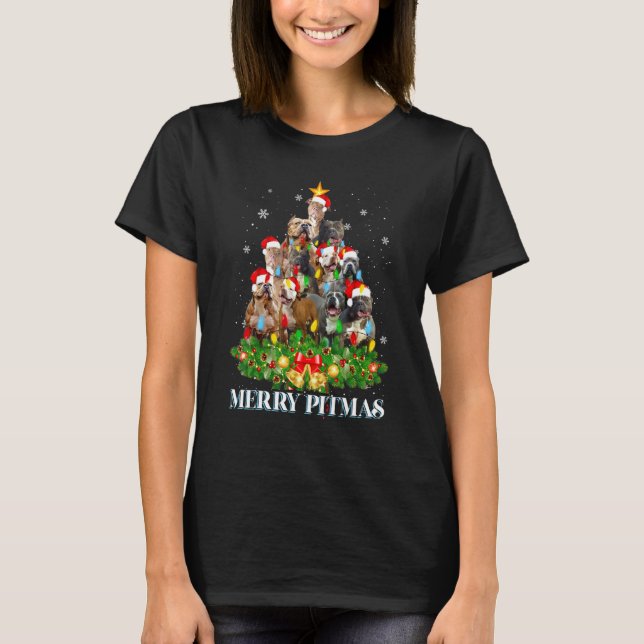 Merry Pitmas Pitbull Dog Ugly Christmas Sweater Tr (Front)
