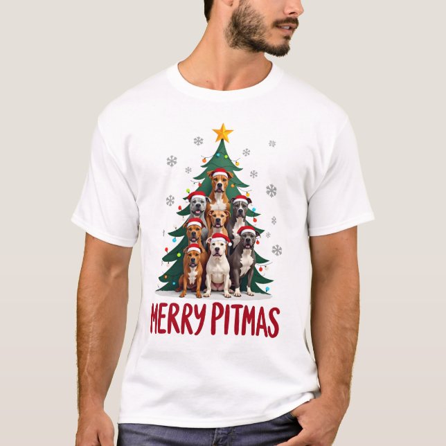Merry Pitmas Pitbull Dog Ugly Christmas Sweater Tr (Front)
