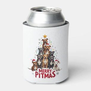 Merry Pitmas Pitbull Dog Ugly Christmas Sweater Tr Can Cooler
