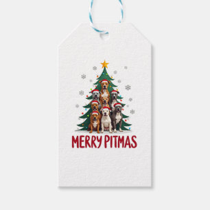 Merry Pitmas Pitbull Dog Ugly Christmas Sweater Tr Gift Tags