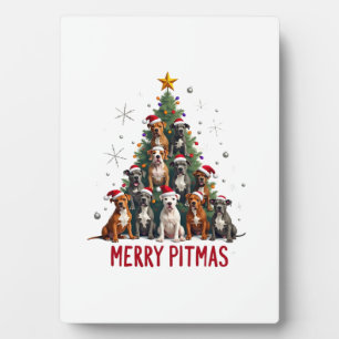 Merry Pitmas Pitbull Dog Ugly Christmas Sweater Tr Plaque