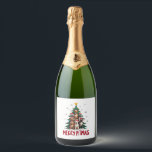 Merry Pitmas Pitbull Dog Ugly Christmas Sweater Tr Sparkling Wine Label<br><div class="desc">Merry Pitmas Pitbull Dog Ugly Christmas Sweater Tree Dogs (2)</div>