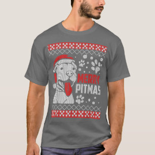 Merry Pitmas Pitbull Pit Bull Ugly Christmas T-Shirt