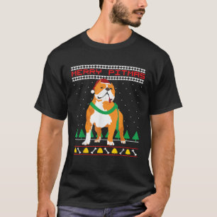 Merry Pitmas Pitbull Santa Claus Dog Ugly Christma T-Shirt