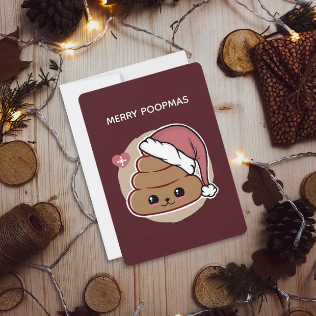 Merry Poopmas Kawaii Christmas Holiday Card (Creator Uploaded)