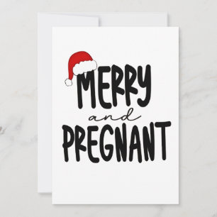 Merry & Pregnant Pregnancy Announcement Santa Hat