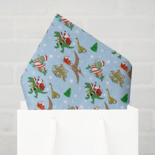 Merry Prehistoric Christmas Dinosaur Pattern Tissue Paper