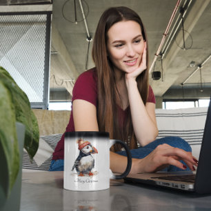 Merry Puffin, custom Magic Mug