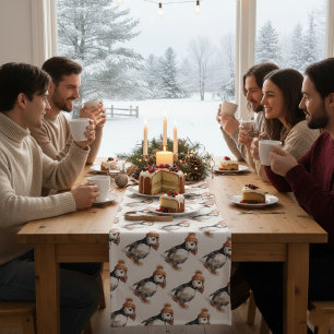 Merry Puffin Short Table Runner