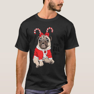 Merry Pug Party Merry Pugmas Cute Puggy Face Dog L T-Shirt