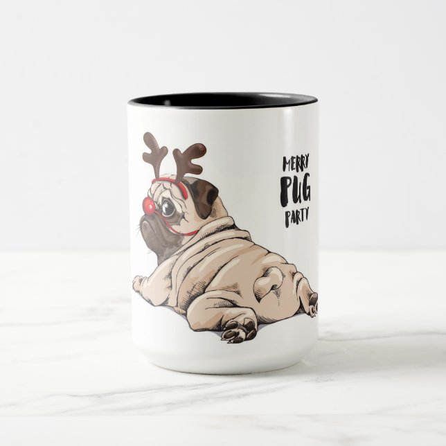 Merry Pug Party Mug (Center)