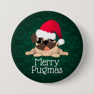 Merry Pugmas 3” Round Button