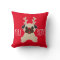 Merry Pugmas Christmas Pillow Reindeer Pug