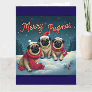Merry Pugmas From Our Family Card