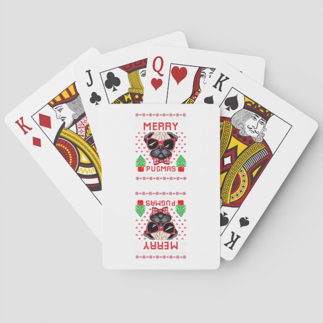 Merry Pugmas! Playing Cards (Back)