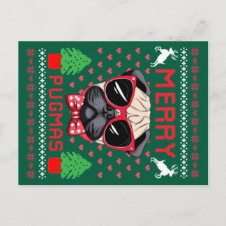 Merry Pugmas! Postcard