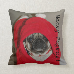 Merry Pugmas ! Throw Pillow