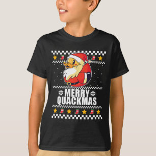 Merry Quackmas Christmas Duck Santa Claus Meme T-Shirt
