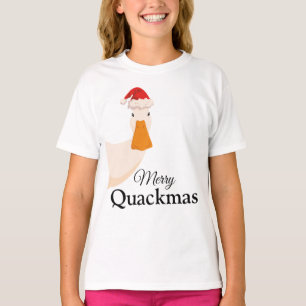 Merry Quackmas Christmas funny cartoon cool Duck T-Shirt