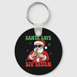 Merry Quackmas Christmas Santa Hat Reindeer Elf Ha Keychain