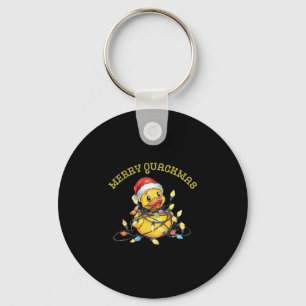 Merry Quackmas Cruise Rubber Duck Christmas Lights Keychain