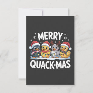 Merry Quackmas Cute Kawaii Ducks Holiday Celebrati Thank You Card