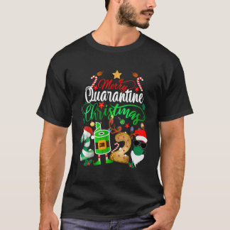 Merry Quarantine 2020 Elf Santa Claus Face Mask Fo T-Shirt