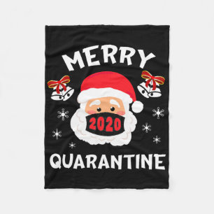 Merry Quarantine Christmas Funny Santa Pajama Fami Fleece Blanket