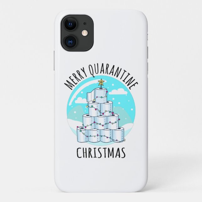 Merry Quarantine Christmas Tree Toilet Paper Case-Mate iPhone Case (Back)