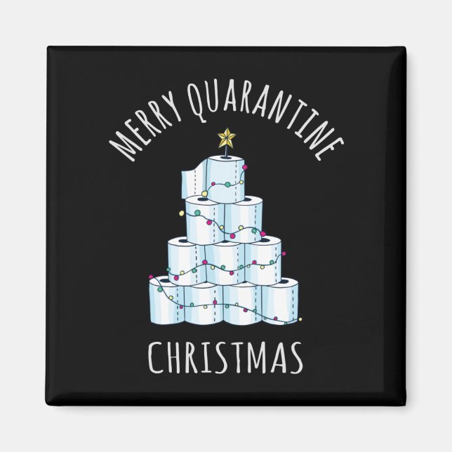 Merry Quarantine Christmas Tree Toilet Paper Magnet (Front)