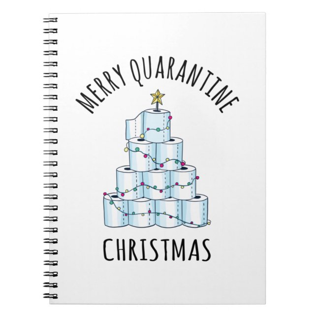Merry Quarantine Christmas Tree Toilet Paper Notebook (Front)