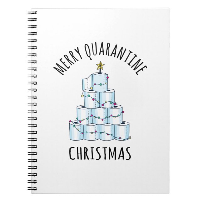 Merry Quarantine Christmas Tree Toilet Paper Notebook (Front)