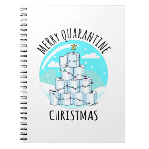 Merry Quarantine Christmas Tree Toilet Paper Notebook
