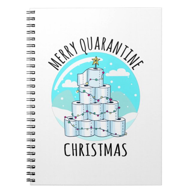 Merry Quarantine Christmas Tree Toilet Paper Notebook (Front)