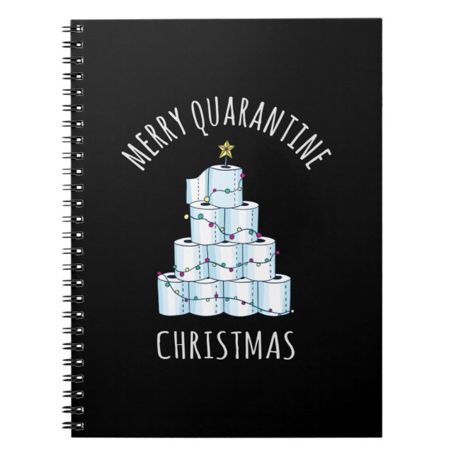 Merry Quarantine Christmas Tree Toilet Paper Notebook (Front)